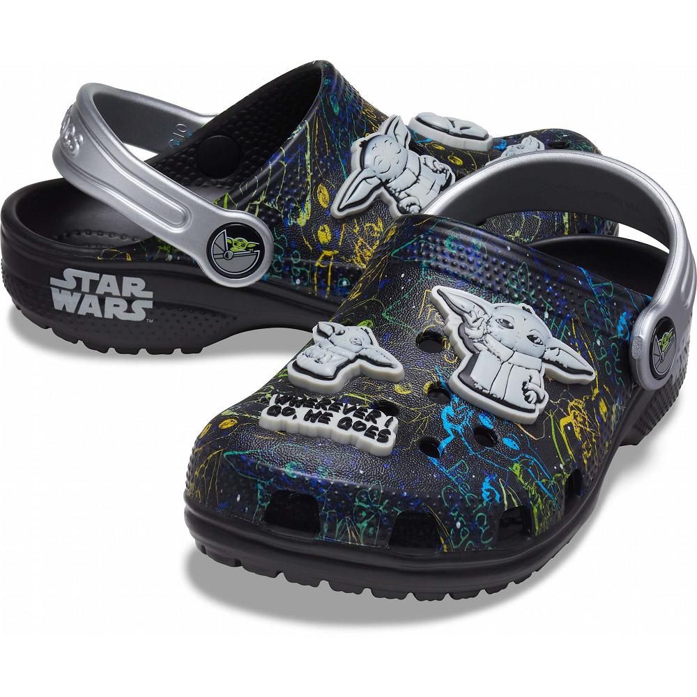 Crocs Classic Grogu™ Kids' Clogs Navy / Multicolor | WPETAL783