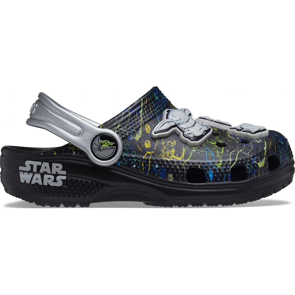 Crocs Classic Grogu™ Kids' Clogs Navy / Multicolor | WPETAL783