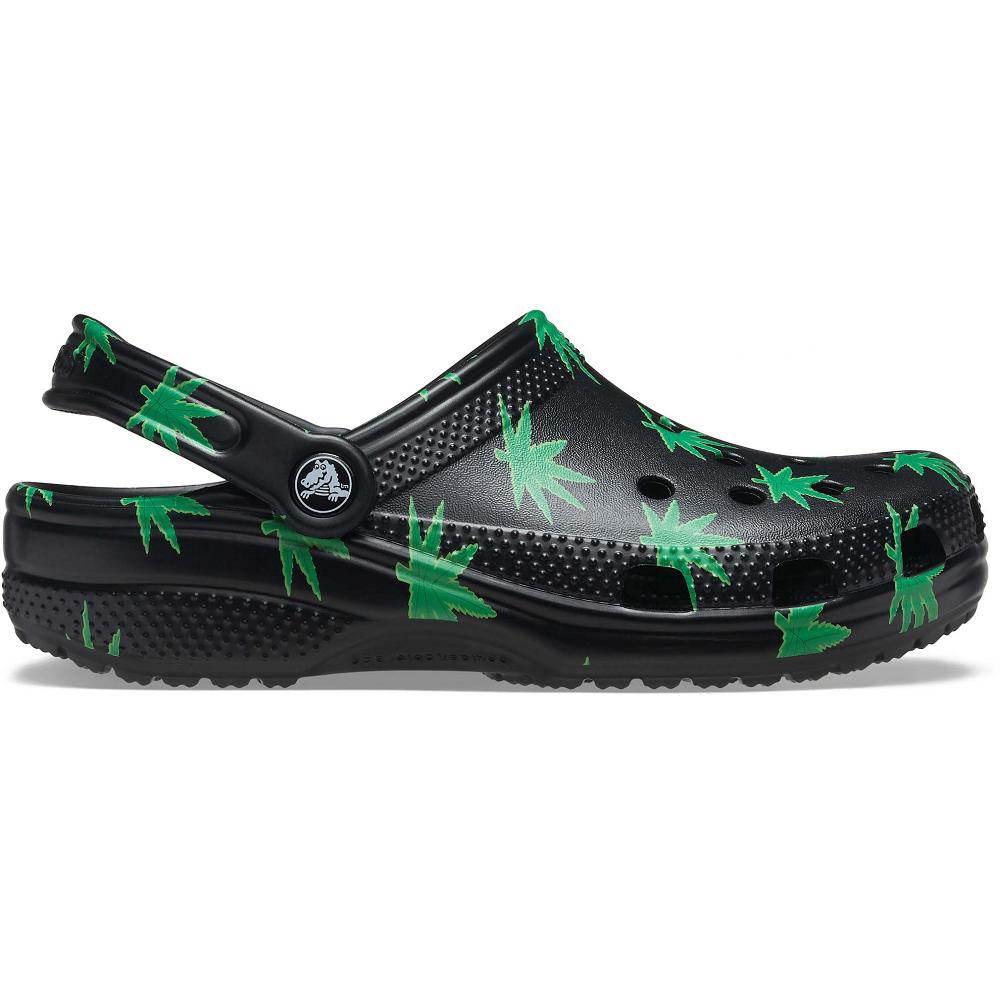 Crocs Classic Hemp Leaf Men Clogs Black | APFXHB571
