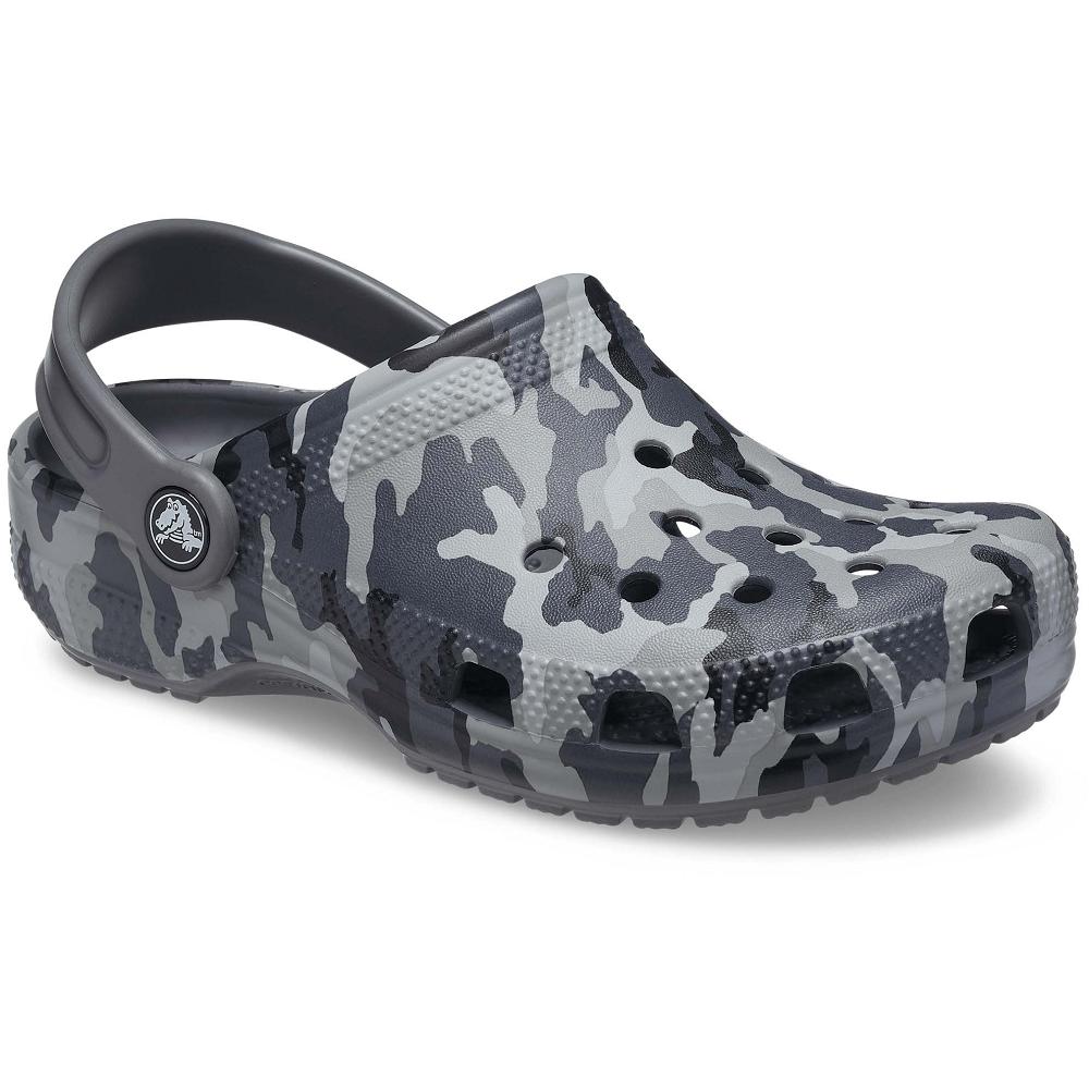 Crocs Classic Kids\' Clogs Grey / Multicolor | EQFXMS124