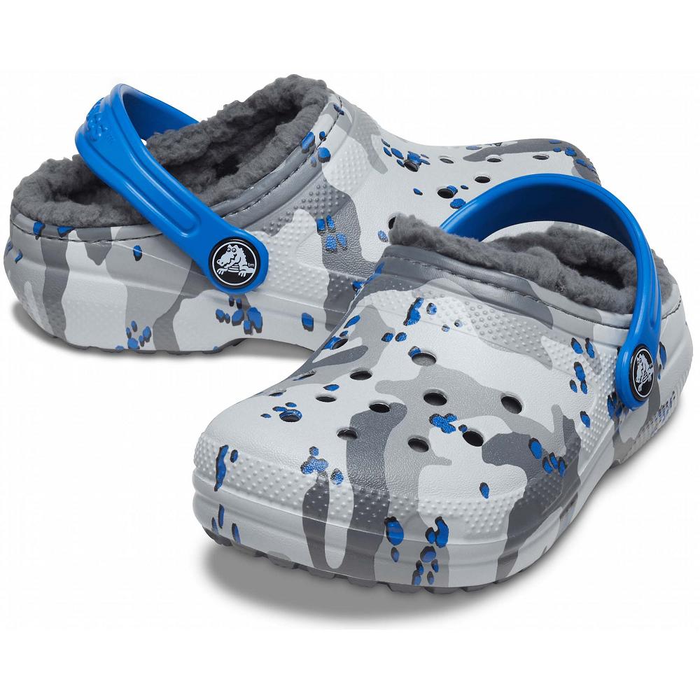 Crocs Classic Lined Kids' Clogs Grey | EJAIGM056