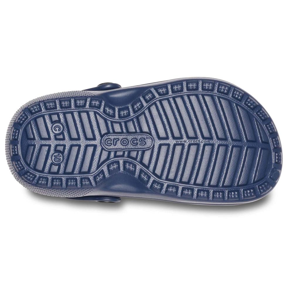 Crocs Classic Lined Kids' Clogs Navy | BDTPWE491