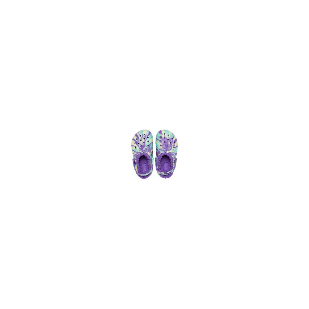 Crocs Classic Lined Marbled Kids' Clogs Purple / Multicolor | NTZLUJ638