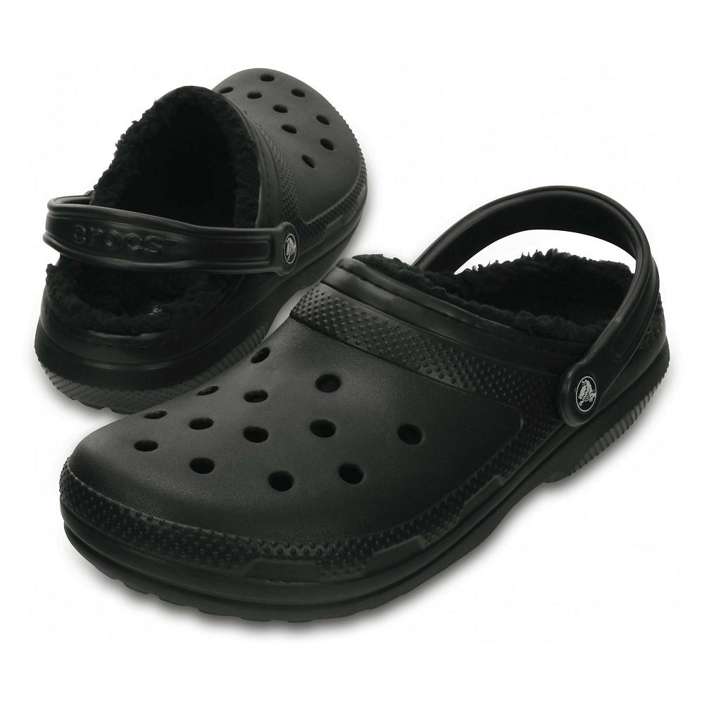 Crocs Classic Lined Men Clogs Black | FEVTZY597