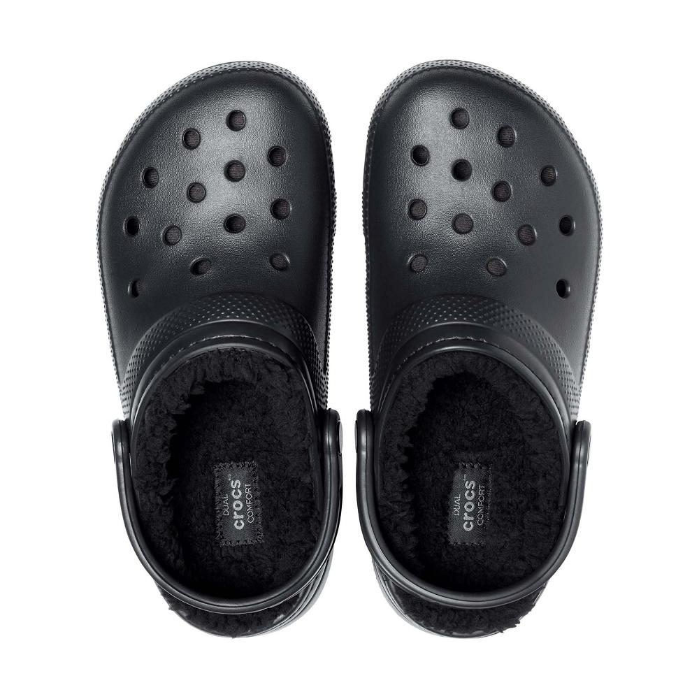 Crocs Classic Lined Men Clogs Black | FEVTZY597