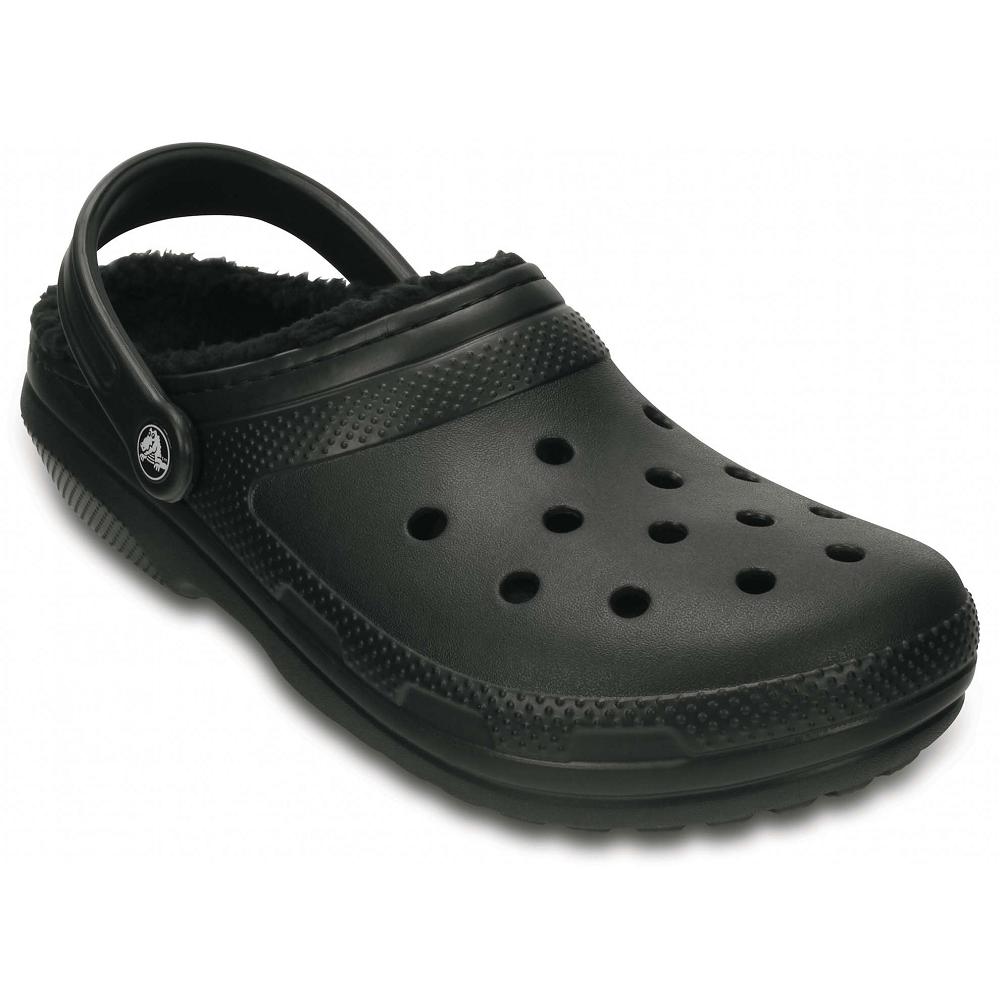 Crocs Classic Lined Men Clogs Black | FEVTZY597
