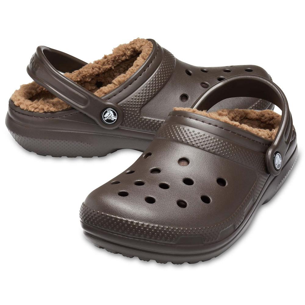 Crocs Classic Lined Men Clogs Coffee | UXRDSB651