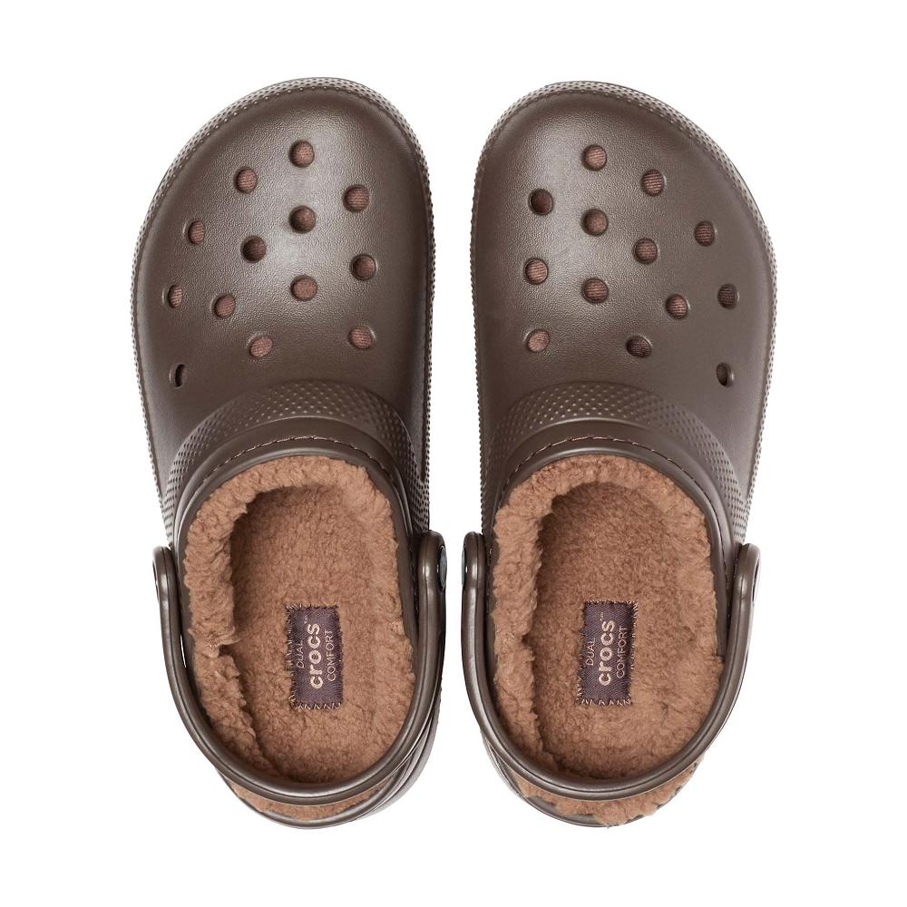 Crocs Classic Lined Men Clogs Coffee | UXRDSB651