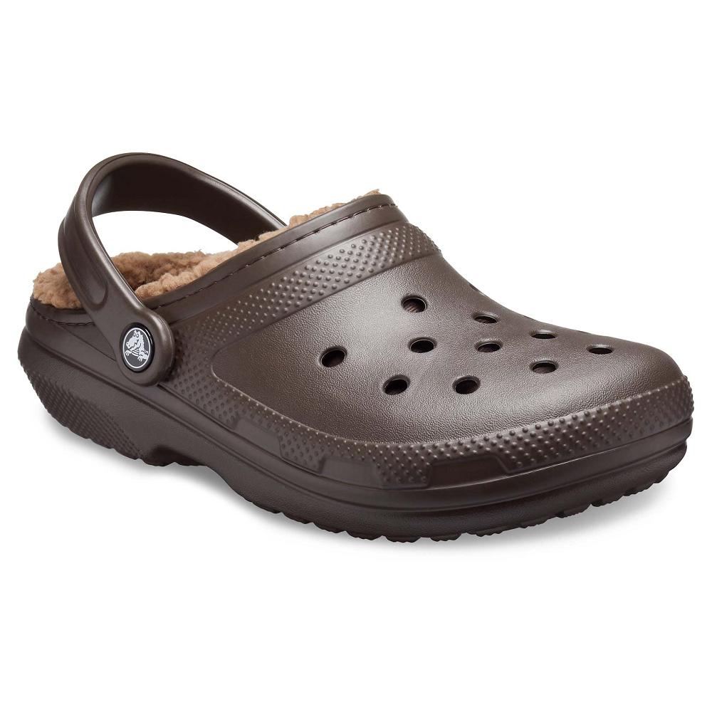 Crocs Classic Lined Men Clogs Coffee | UXRDSB651