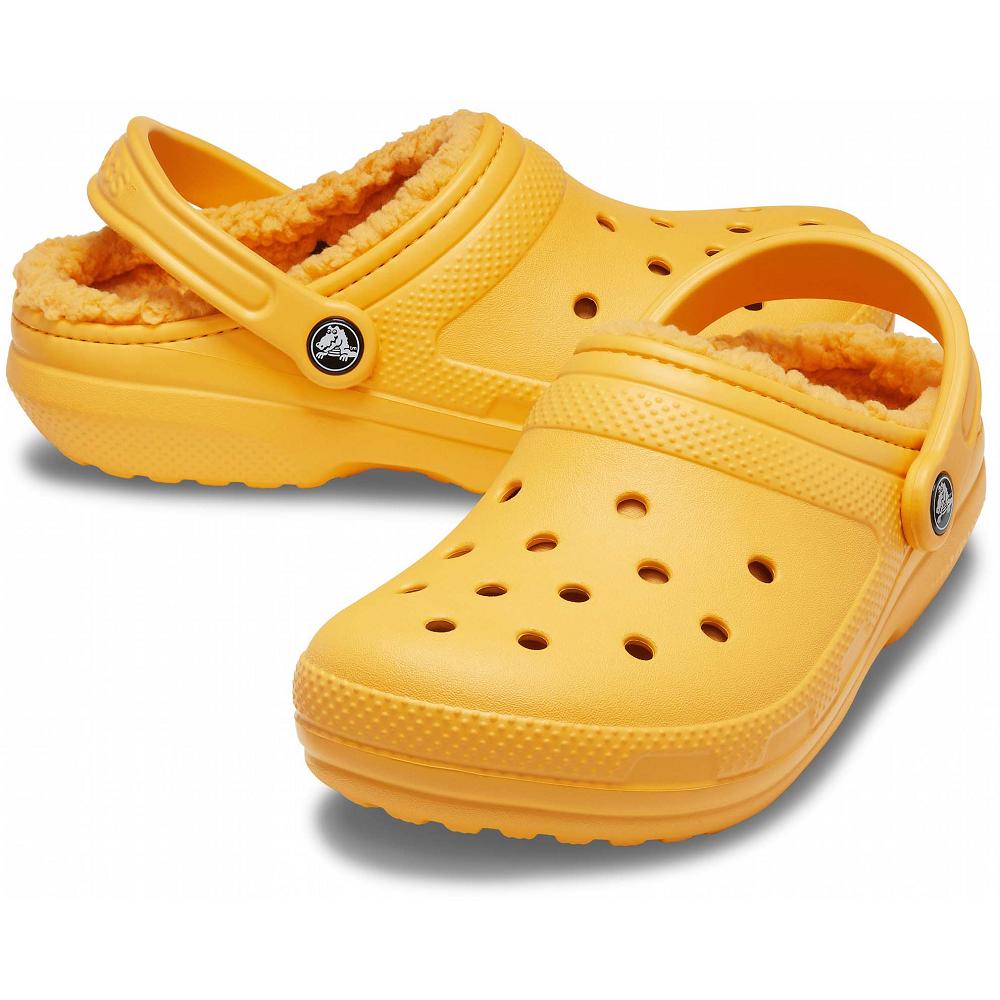 Crocs Classic Lined Men Clogs Gold | OQJMCI452