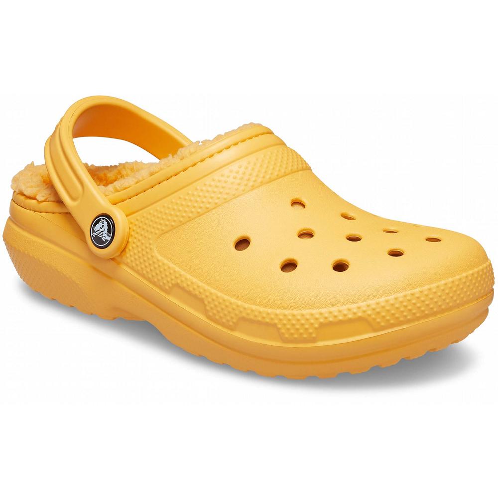 Crocs Classic Lined Men Clogs Gold | OQJMCI452