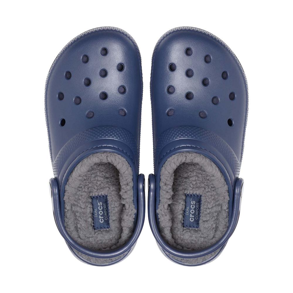 Crocs Classic Lined Men Clogs Navy | DPBZHX763