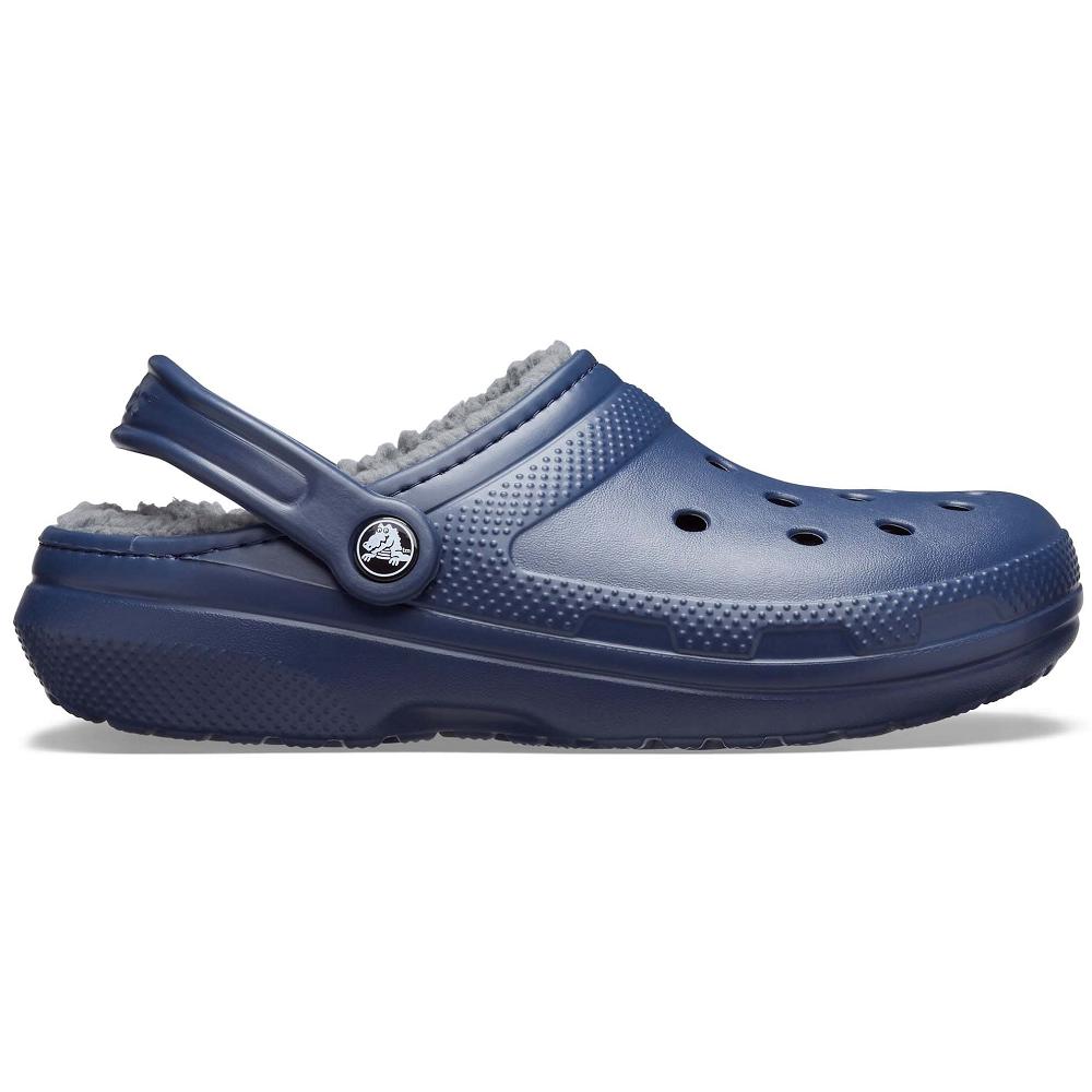 Crocs Classic Lined Men Clogs Navy | DPBZHX763