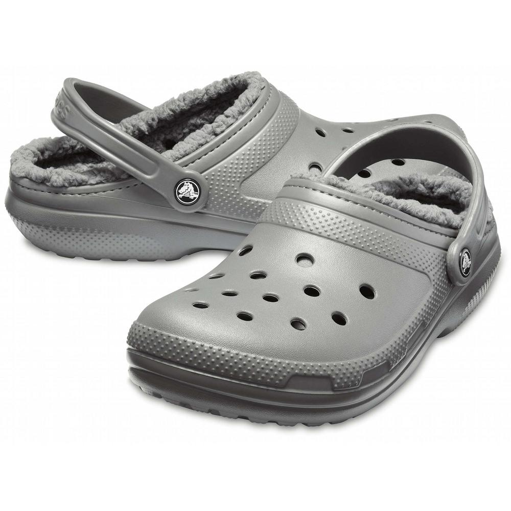 Crocs Classic Lined Men Clogs Silver | NCBZKH613