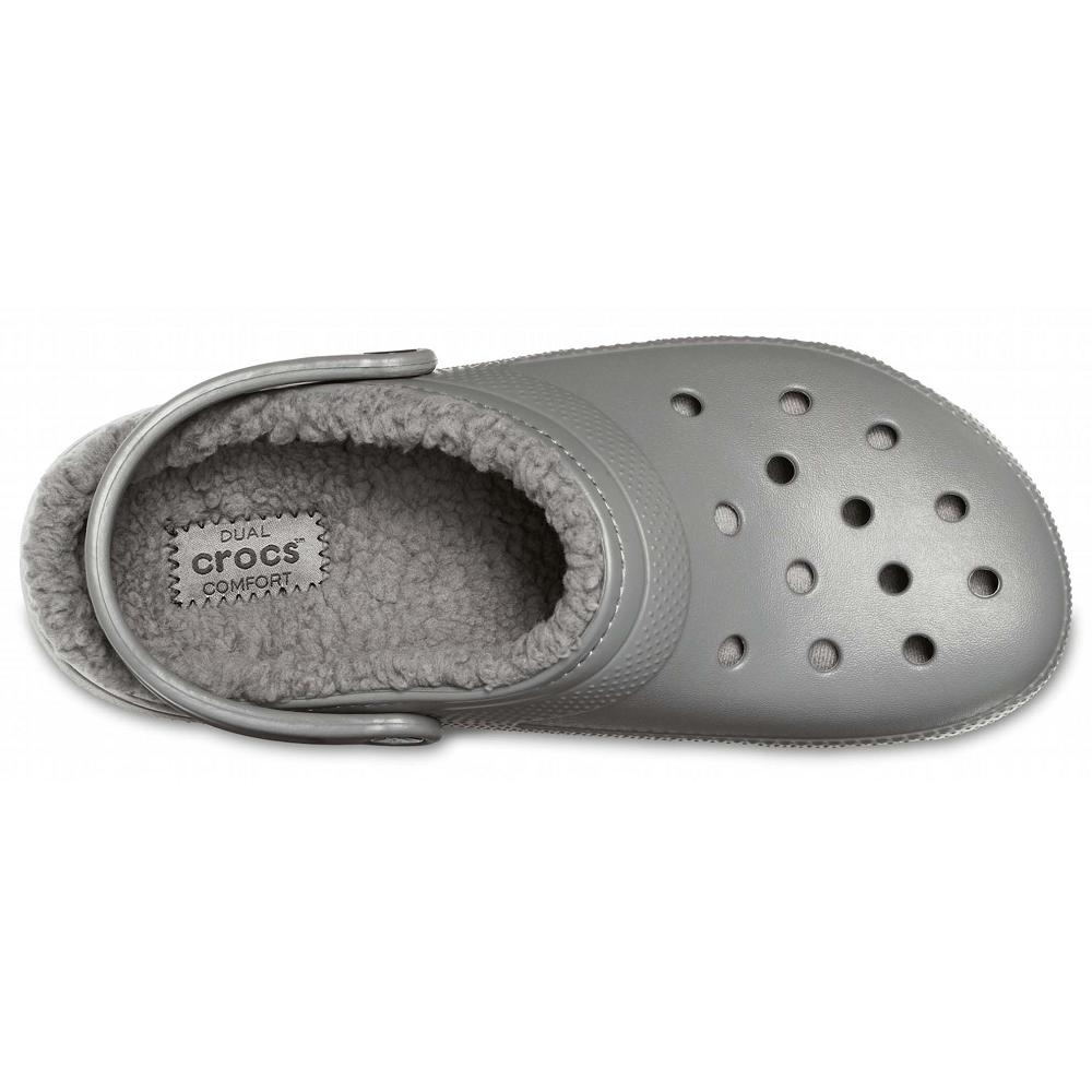 Crocs Classic Lined Men Clogs Silver | NCBZKH613
