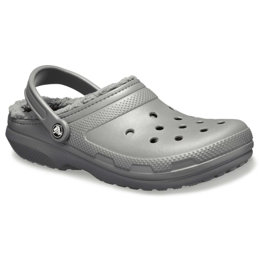 Crocs Classic Lined Men Clogs Silver | NCBZKH613