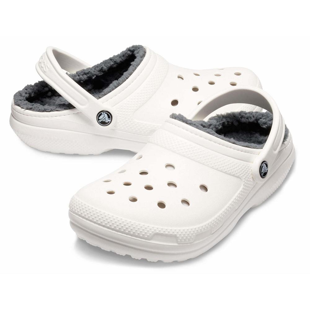 Crocs Classic Lined Men Clogs White | HAPVJL780