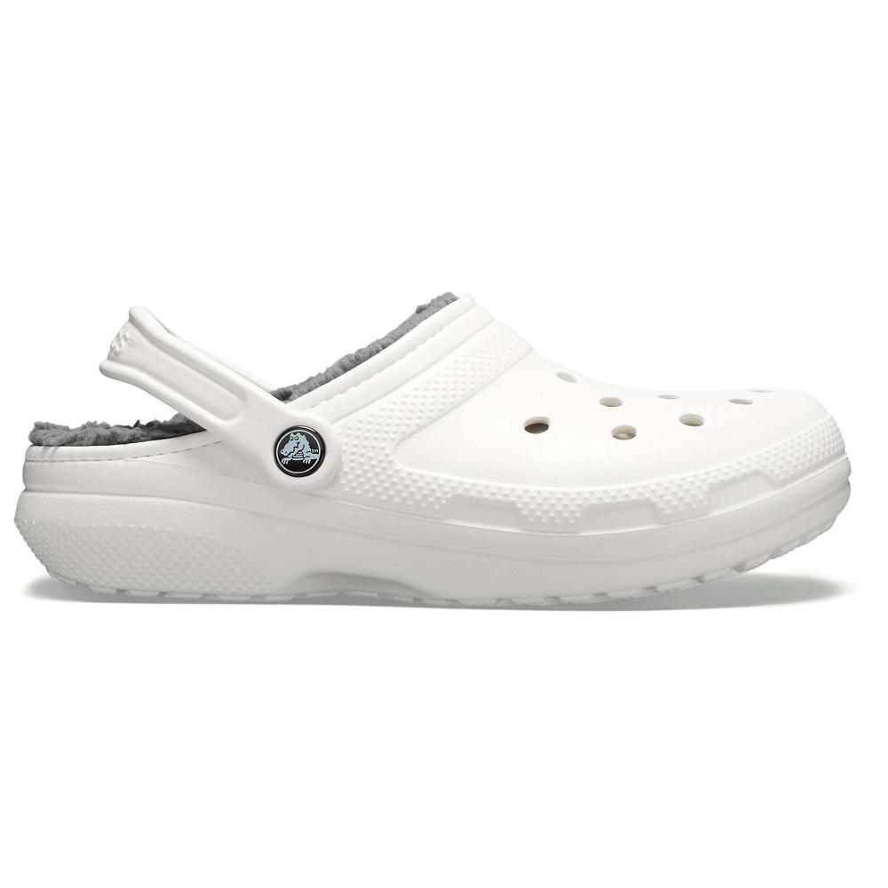 Crocs Classic Lined Men Clogs White | HAPVJL780