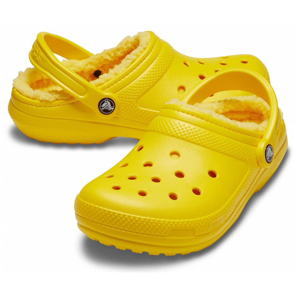 Crocs Classic Lined Men Clogs Yellow | VYDQLJ317