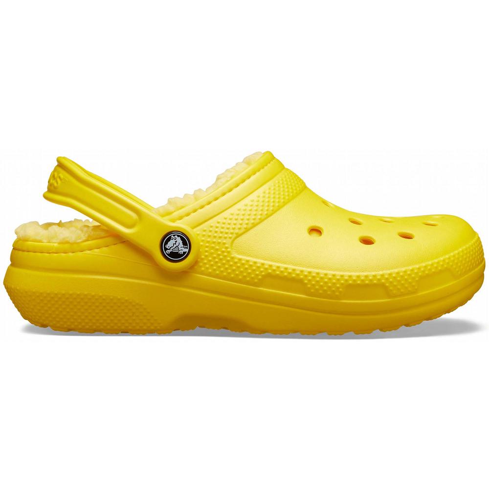 Crocs Classic Lined Men Clogs Yellow | VYDQLJ317