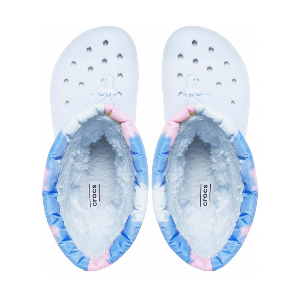 Crocs Classic Lined Neo Puff Tie Dye Women Boots White / Blue | XBMQGC053