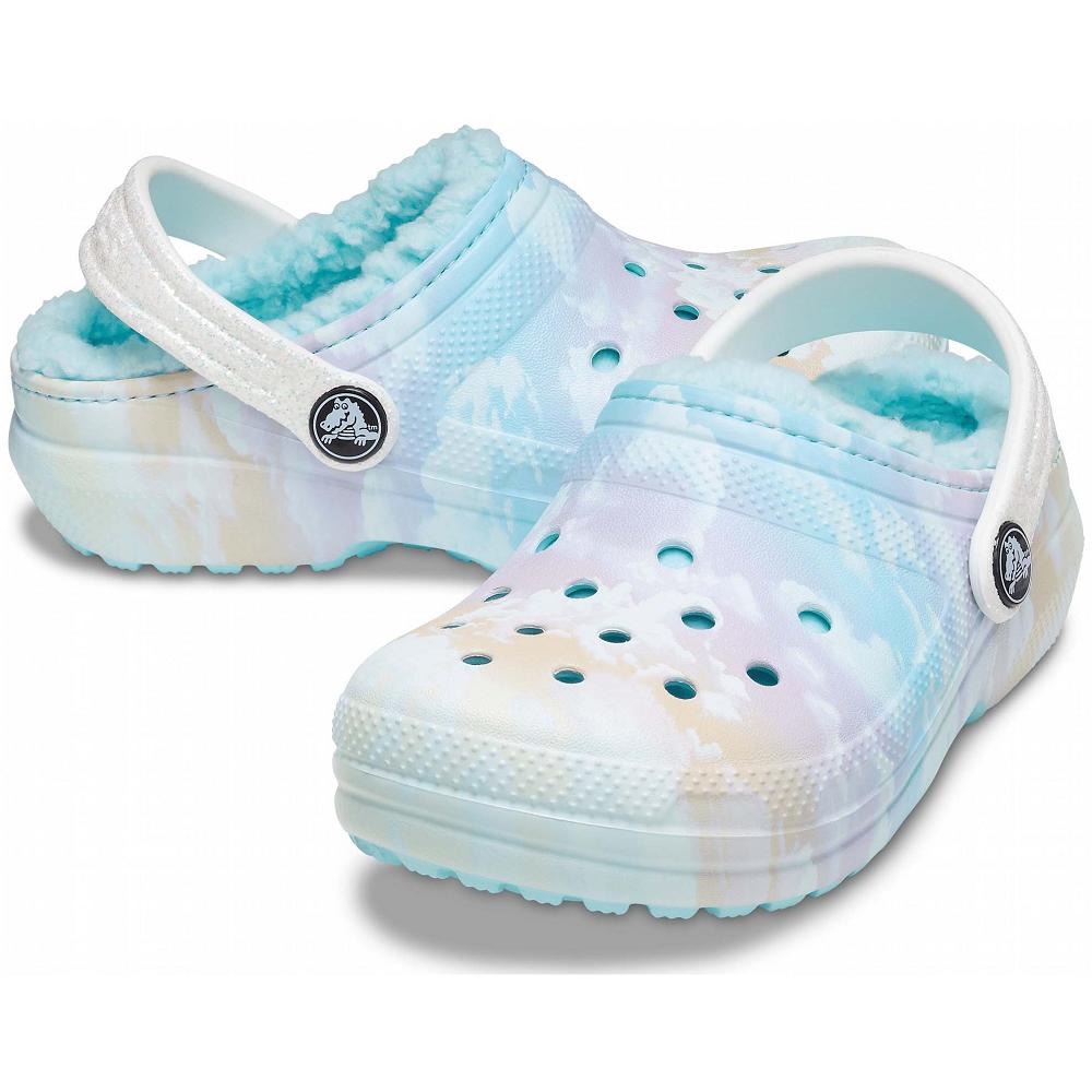 Crocs Classic Lined Out of This World Kids' Clogs White / Multicolor | USMYIW702