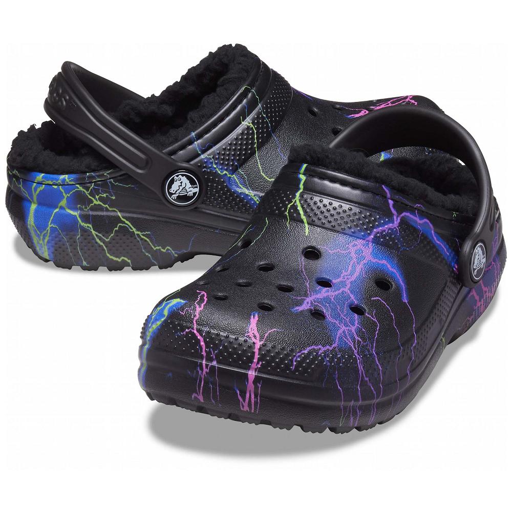 Crocs Classic Lined Out of This World Kids' Clogs Black | YAZOUM263