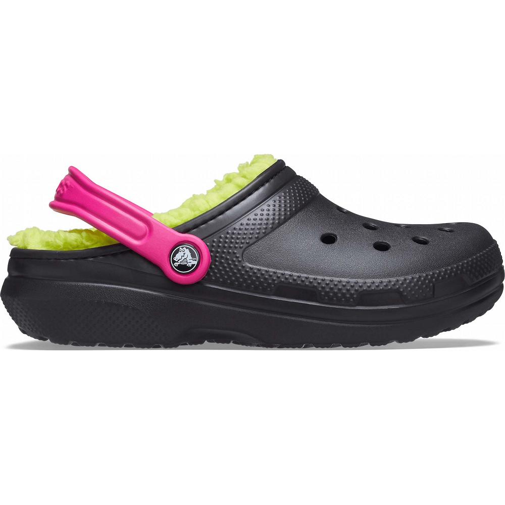 Crocs Classic Lined Pop Strap Men Clogs Black | CBWUAN418