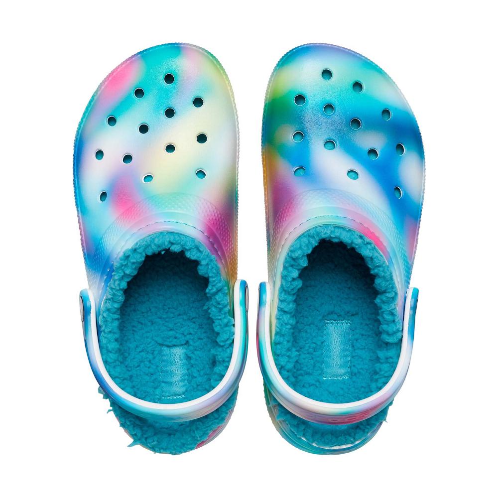 Crocs Classic Lined Solarized Women Clogs Turquoise / Multicolor | RCHAEO865