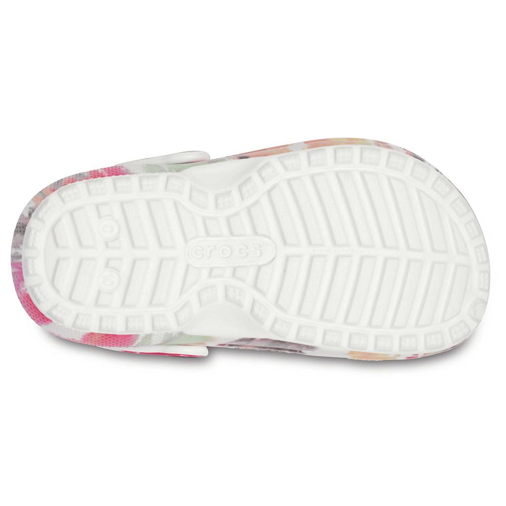 Crocs Classic Lined TieNew Zealand -Dye Graphic Kids' Clogs White / Multicolor | UHFKDE729
