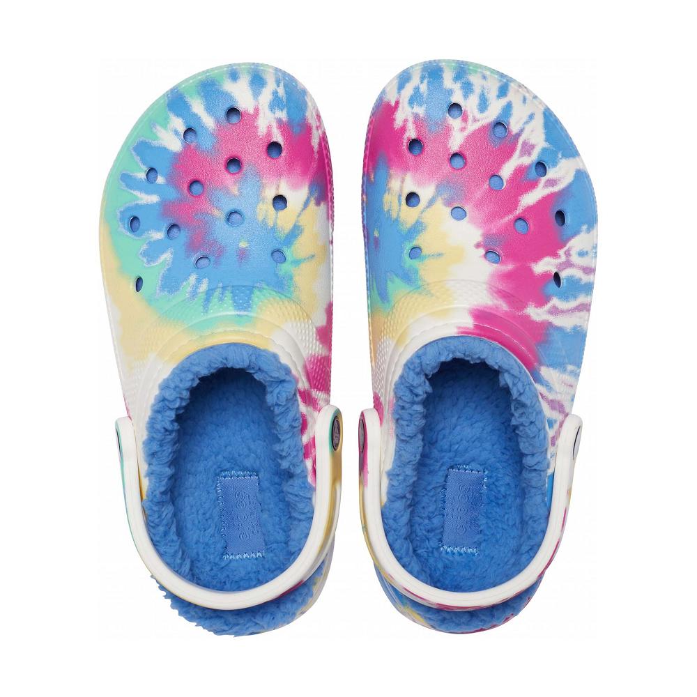 Crocs Classic Lined TieNew Zealand -Dye Men Clogs Blue / Multicolor | FQBKWG107