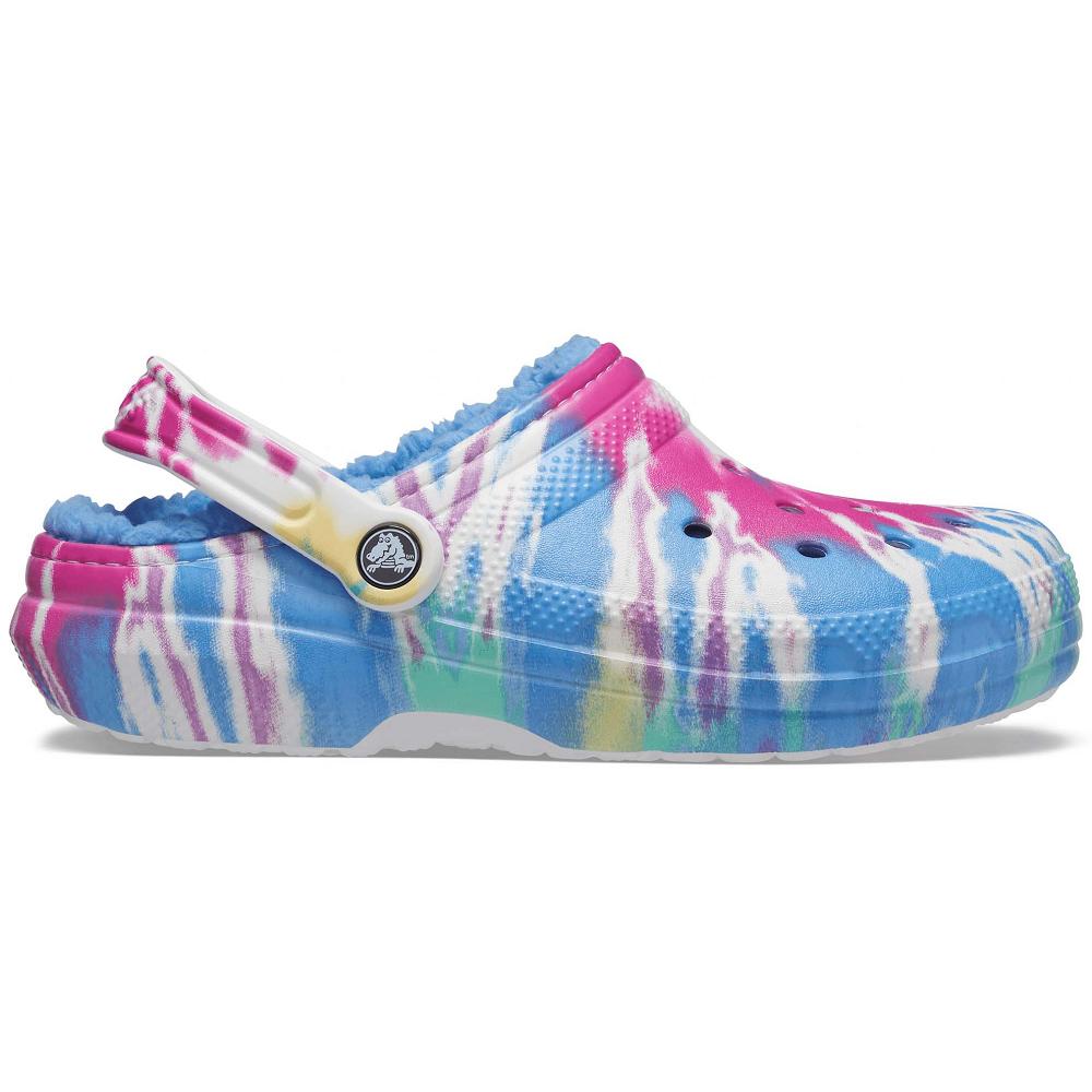 Crocs Classic Lined TieNew Zealand -Dye Men Clogs Blue / Multicolor | FQBKWG107