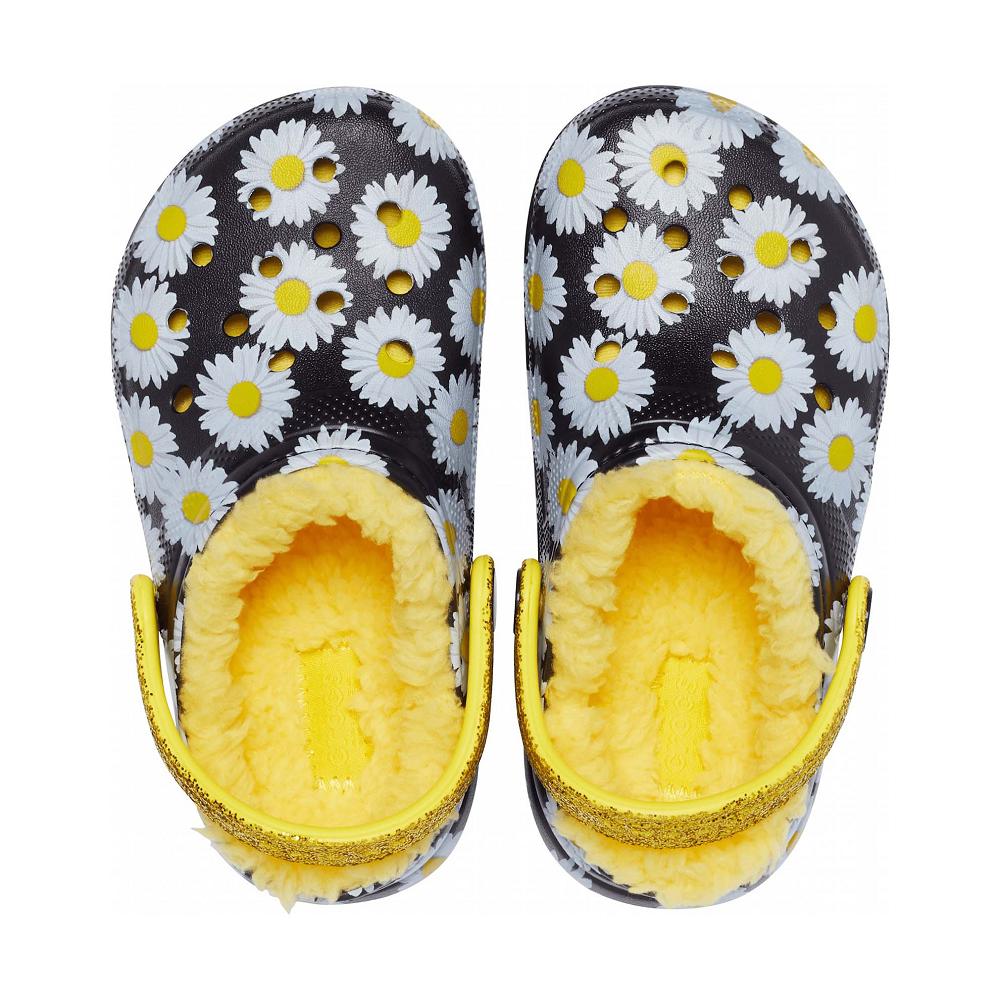 Crocs Classic Lined Vacay Vibes Kids' Clogs Black / White | AFXCPN602