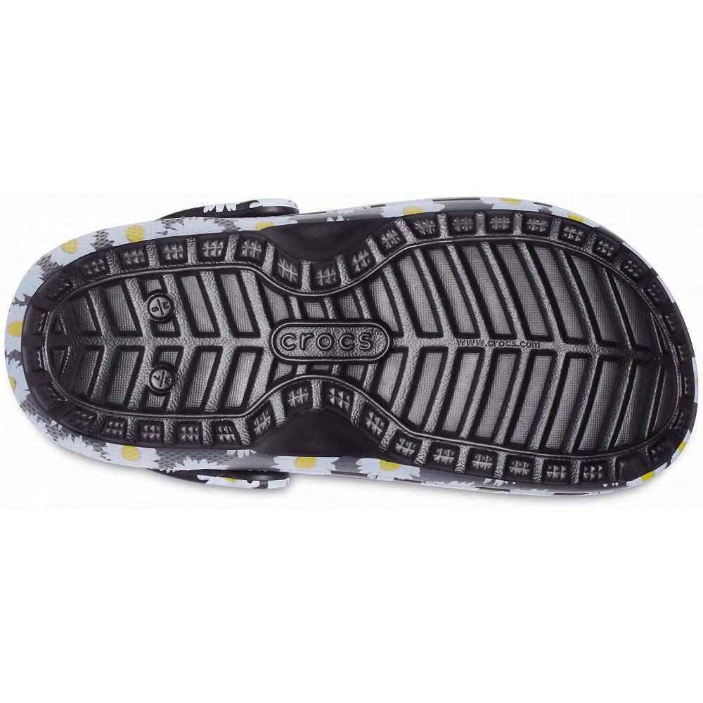 Crocs Classic Lined Vacay Vibes Men Clogs Black / White | EBURPN120