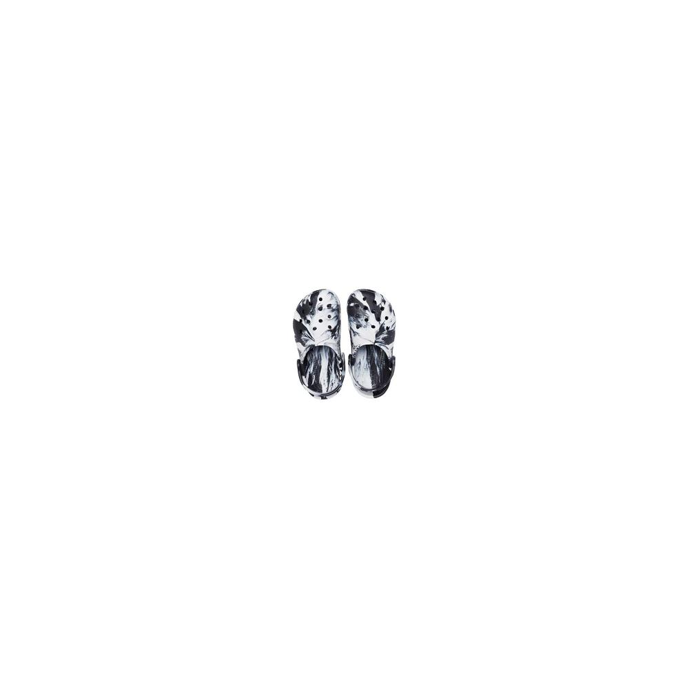 Crocs Classic Marbled Kids' Clogs Black / White | EAIOXB315
