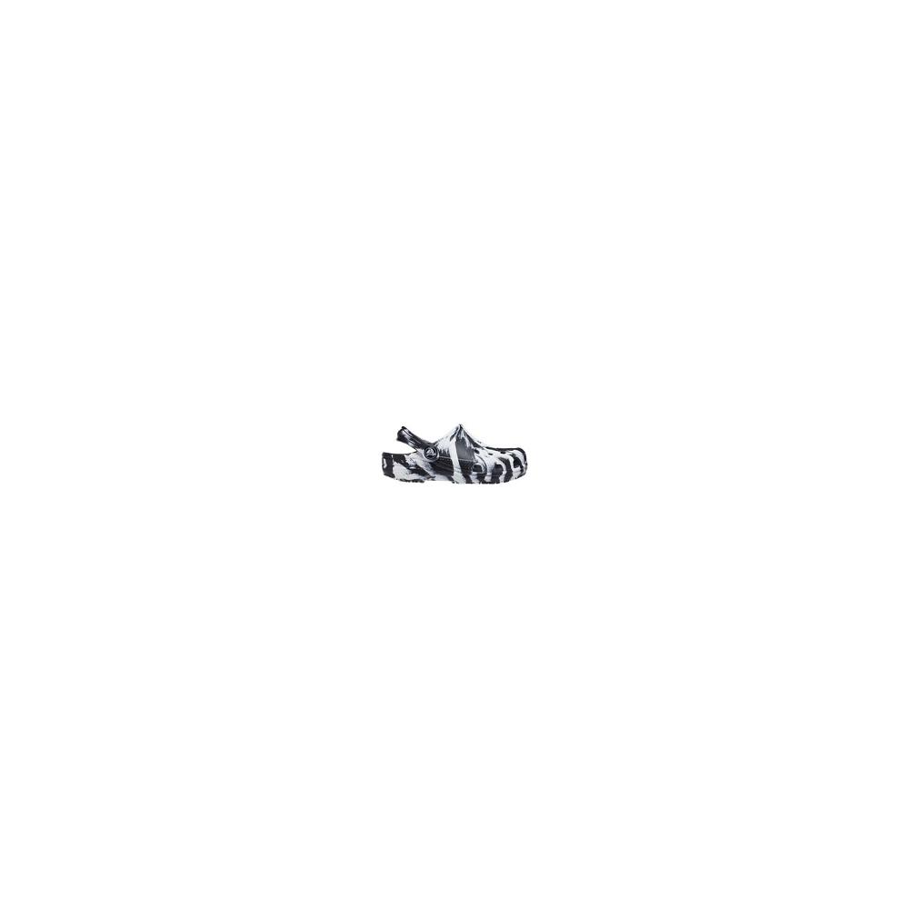Crocs Classic Marbled Kids' Clogs Black / White | EAIOXB315