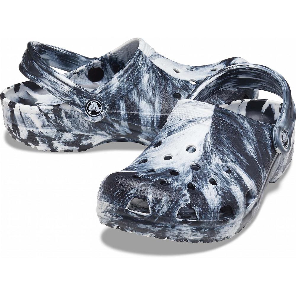 Crocs Classic Marbled Men Clogs Black | IKMQGR346