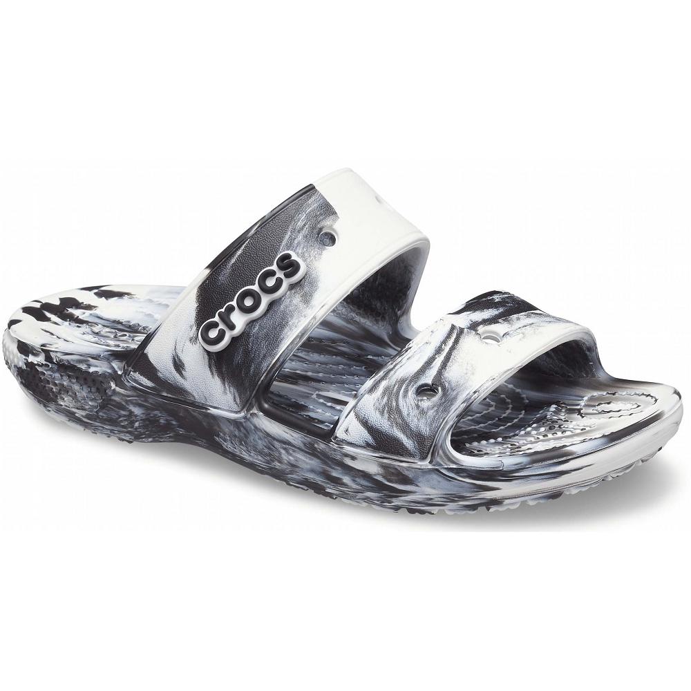 Crocs Classic Marbled Men Sandals Black | BEJMYN183