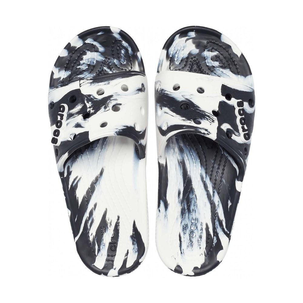 Crocs Classic Marbled Men Slides Black | YUBLSV035