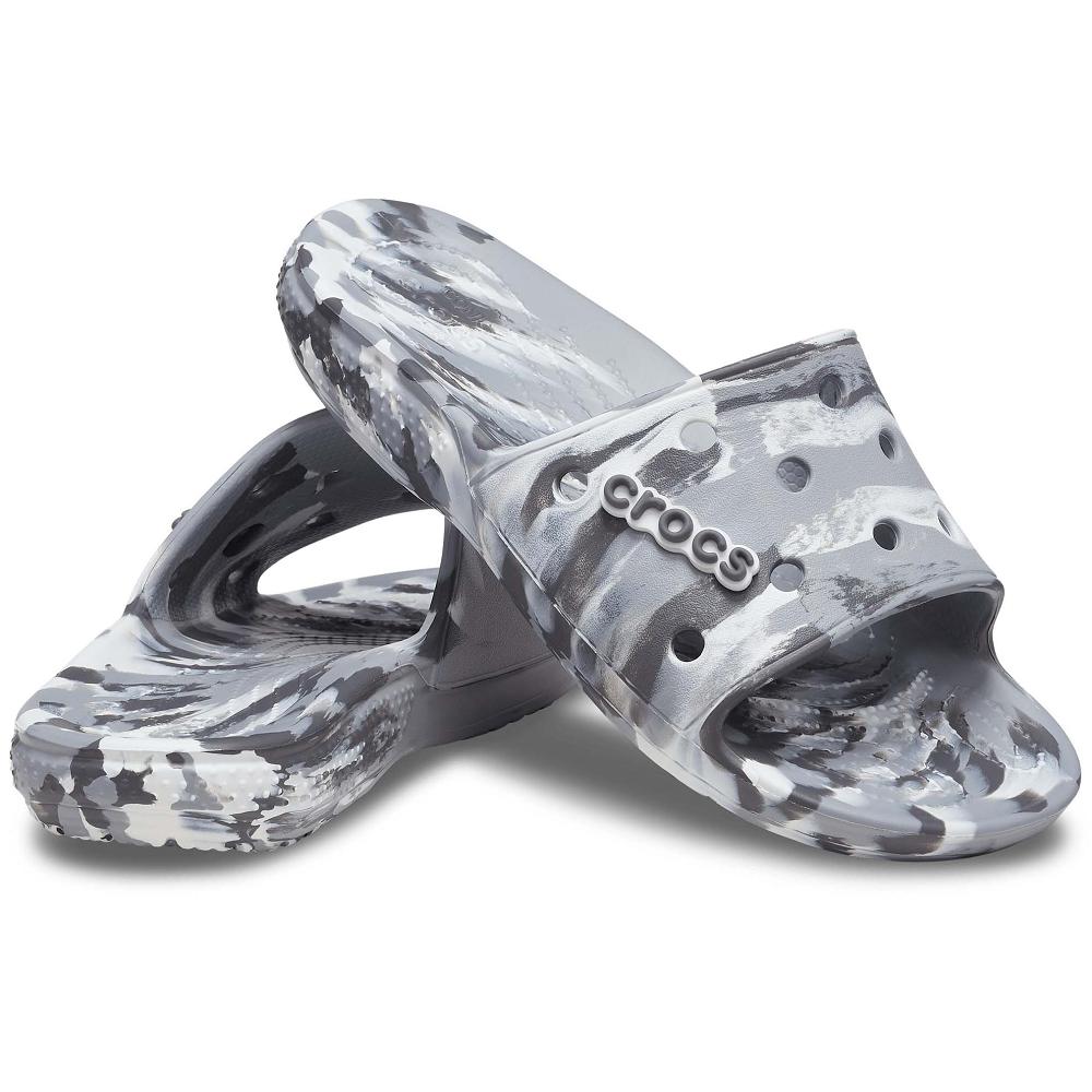 Crocs Classic Marbled Men Slides Grey | GIJVZE276