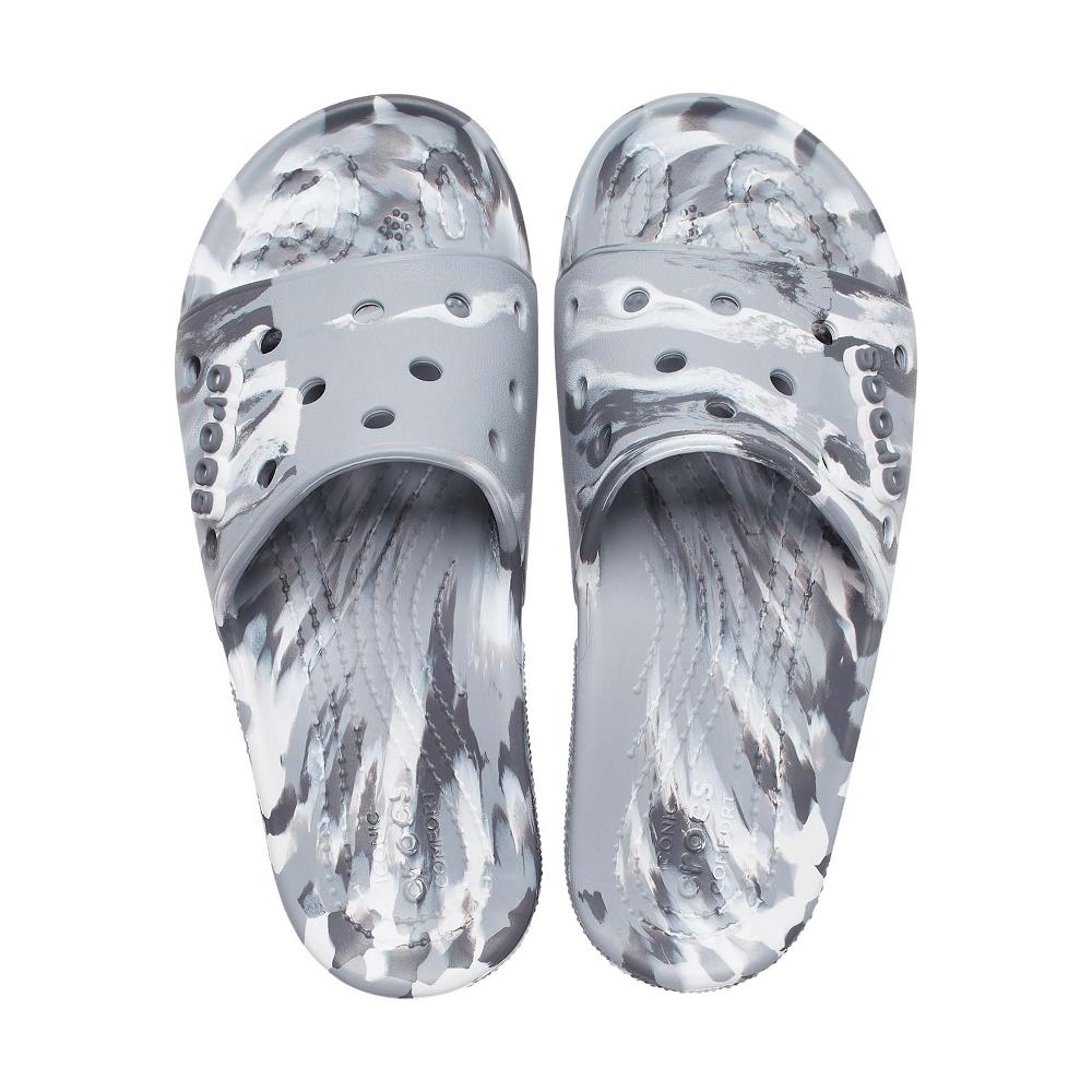 Crocs Classic Marbled Men Slides Grey | GIJVZE276