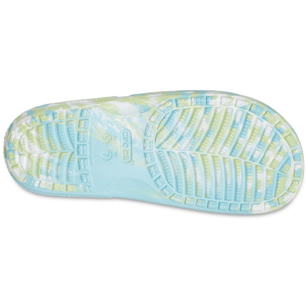 Crocs Classic Marbled Men Slides Turquoise | LMGXRN306