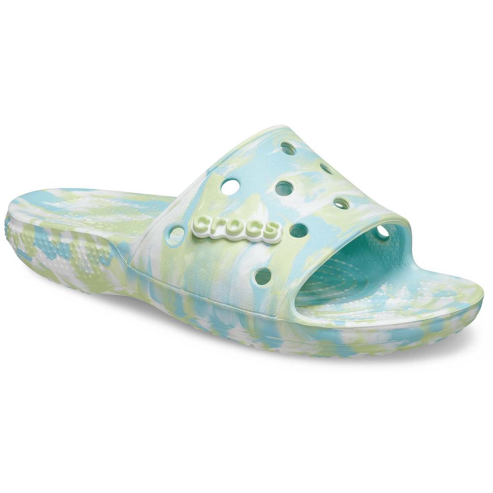Crocs Classic Marbled Men Slides Turquoise | LMGXRN306