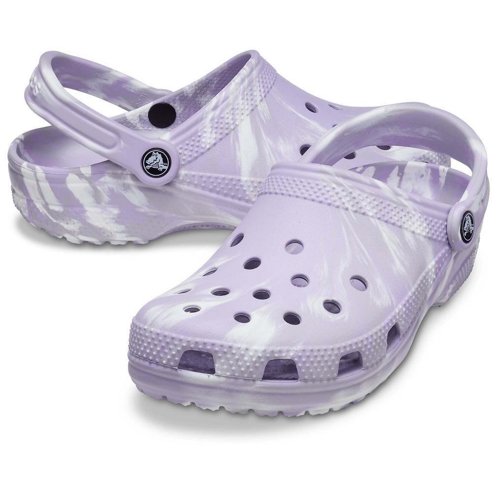 Crocs Classic Marbled Women Clogs Purple | OYWCZH268