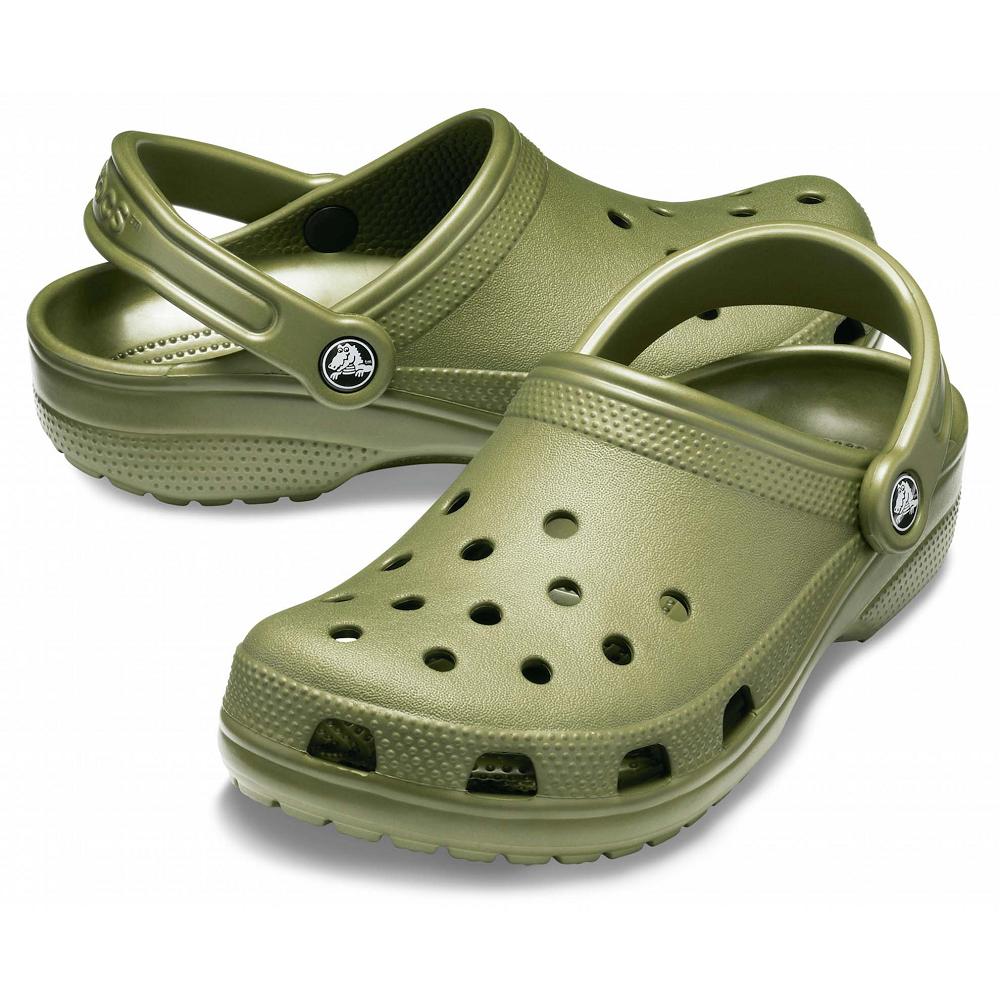 Crocs Classic Men Clogs Olive | PRWZFS794