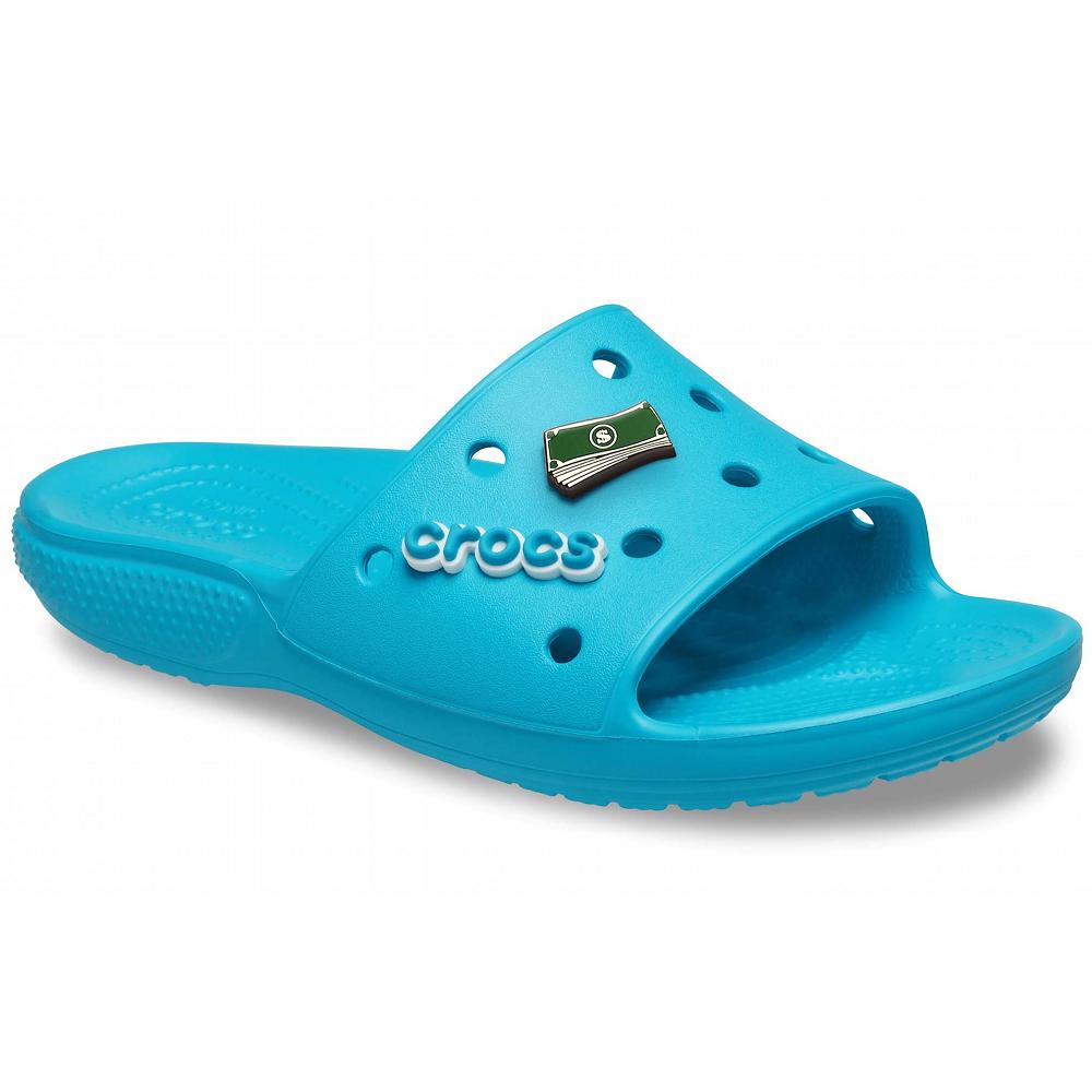 Crocs Classic Men Slides Blue | ENRHYM543