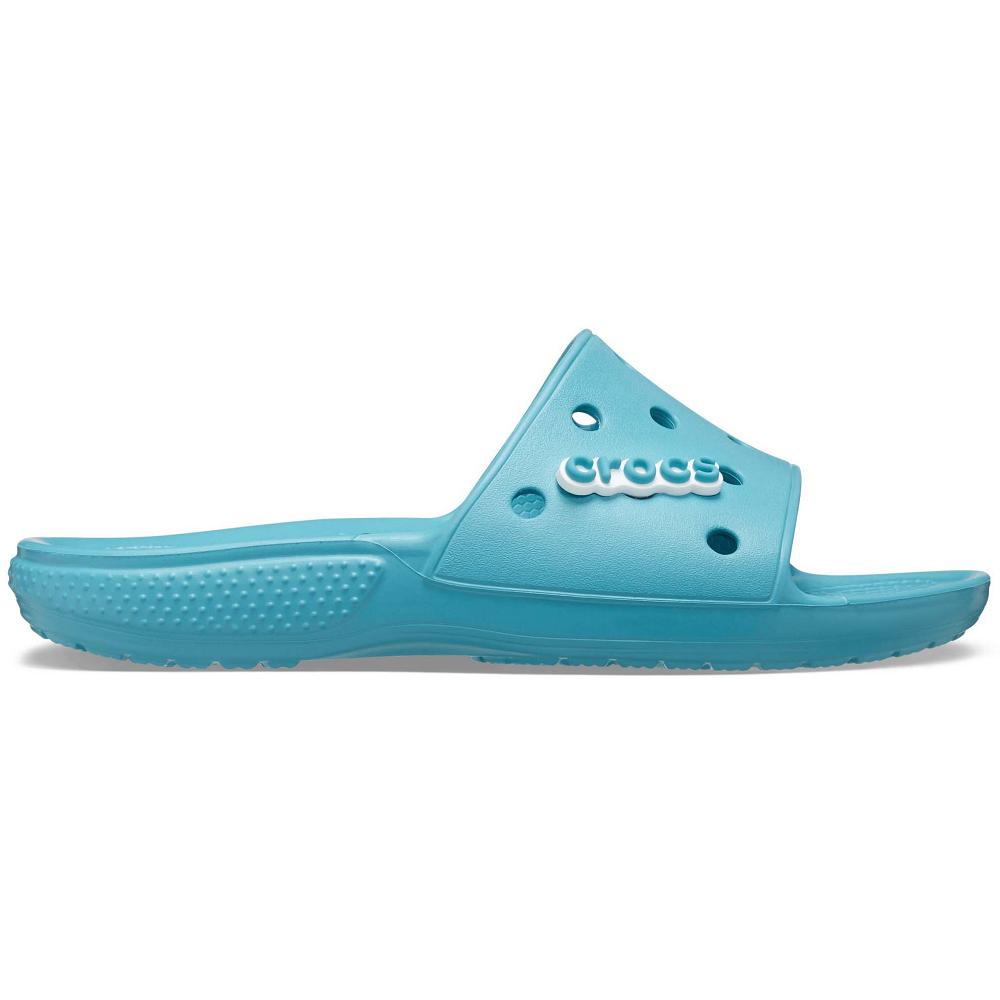Crocs Classic Men Slides Light Turquoise | AHPIEW147