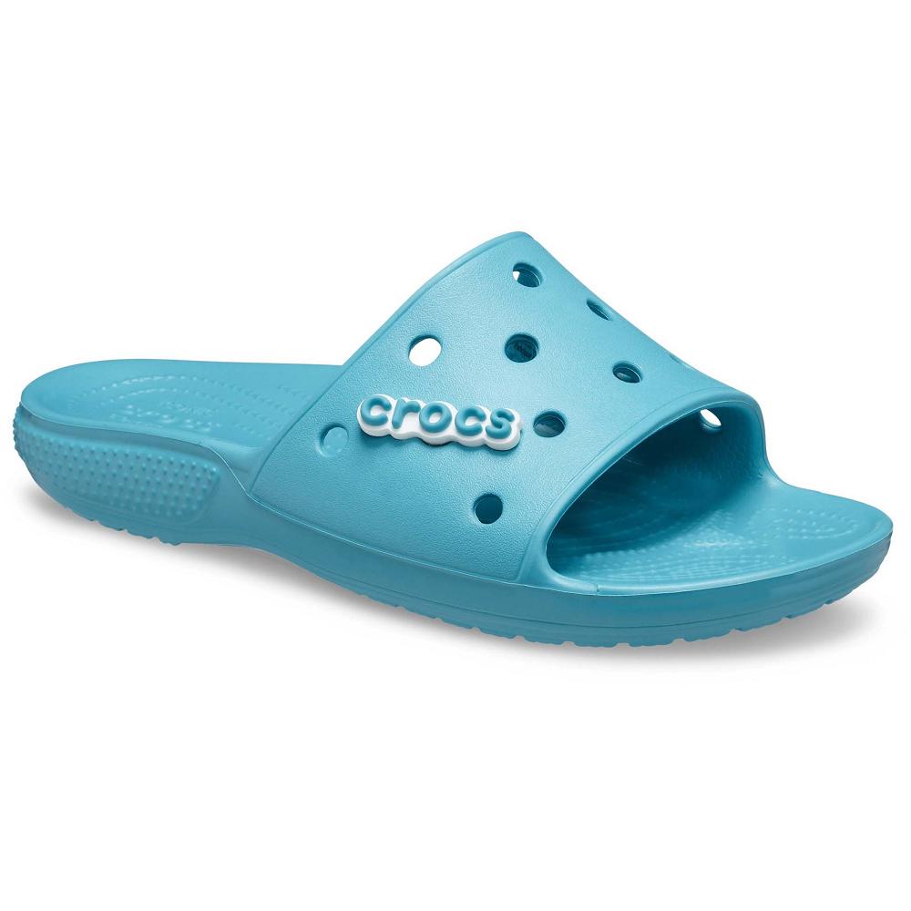 Crocs Classic Men Slides Light Turquoise | AHPIEW147