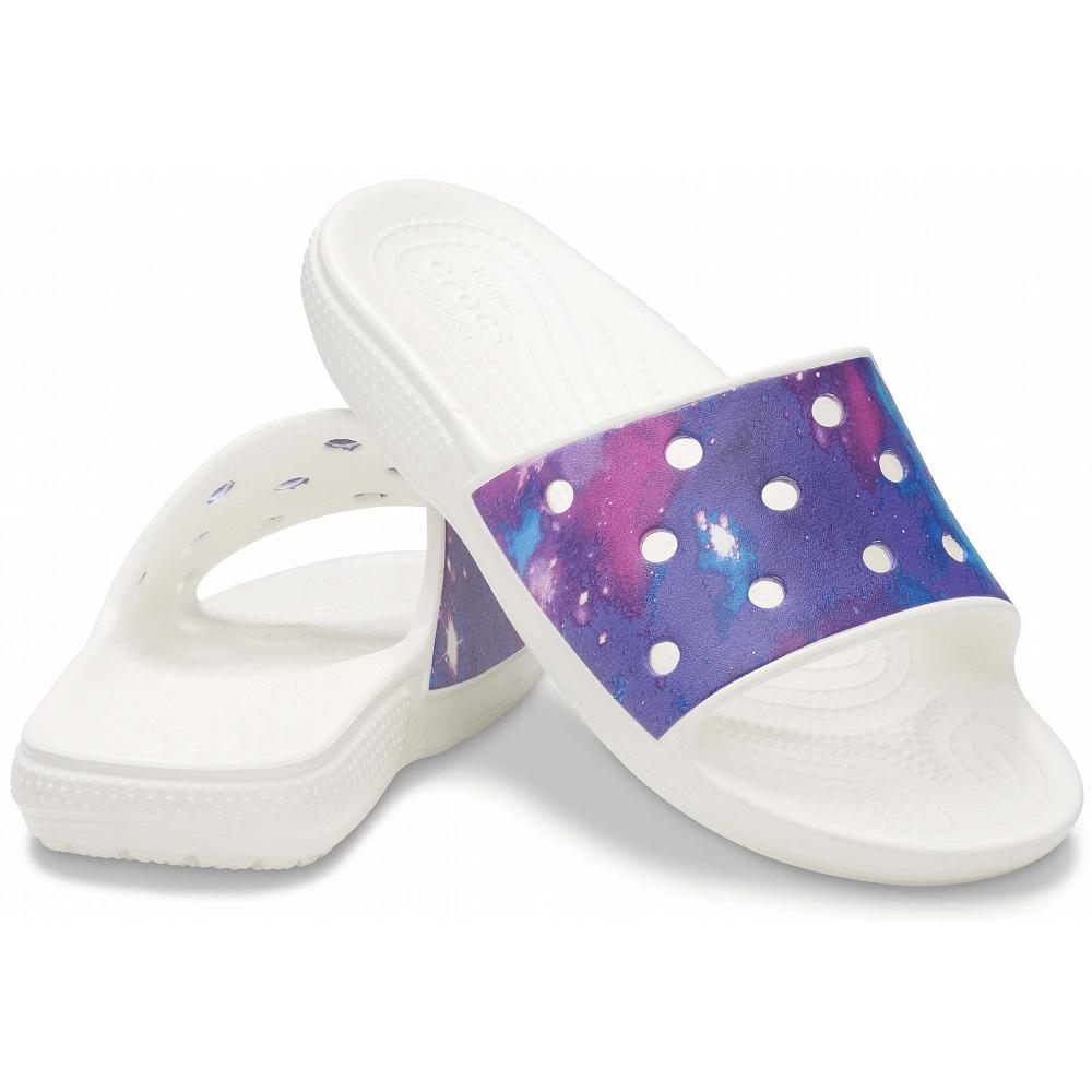 Crocs Classic Out of This World Women Slides White / Purple | PNITCZ086