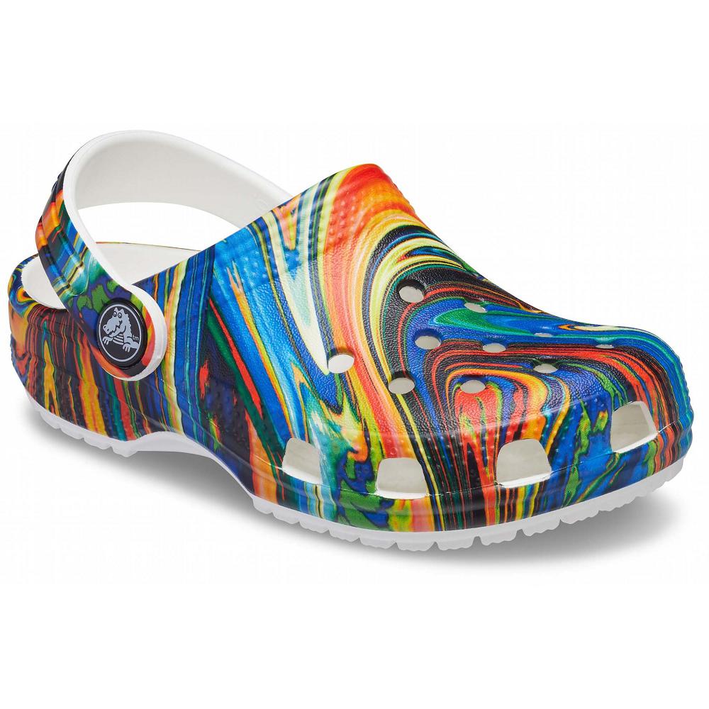 Crocs Classic Out of this World II Kids\' Clogs Orange / Multicolor | DKZTUN538